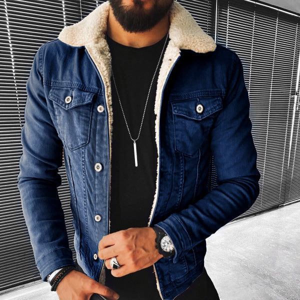 Lamb Wool Thickening Denim Jacket