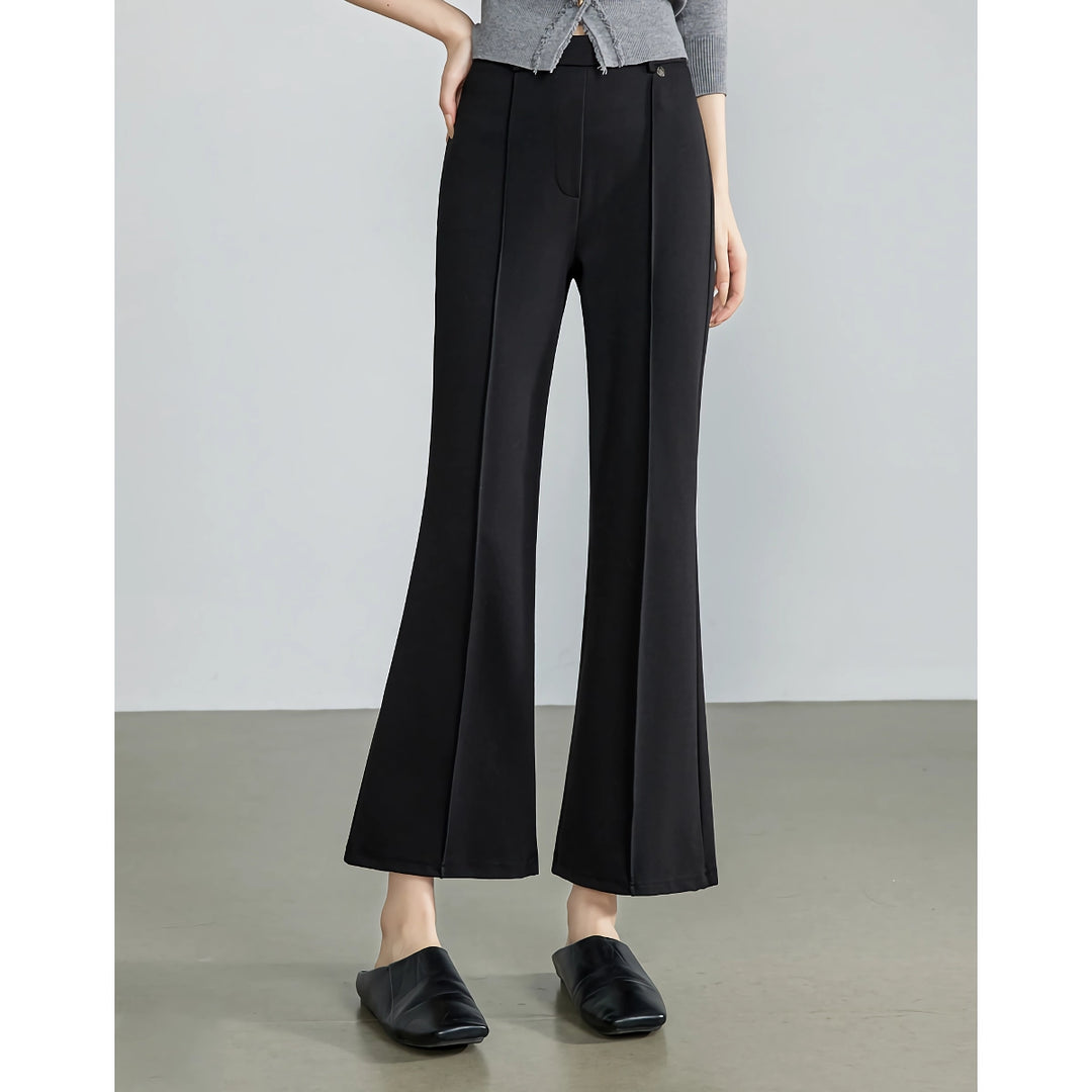 Elegant Micro Flare Ankle-Length Casual Pants for Women