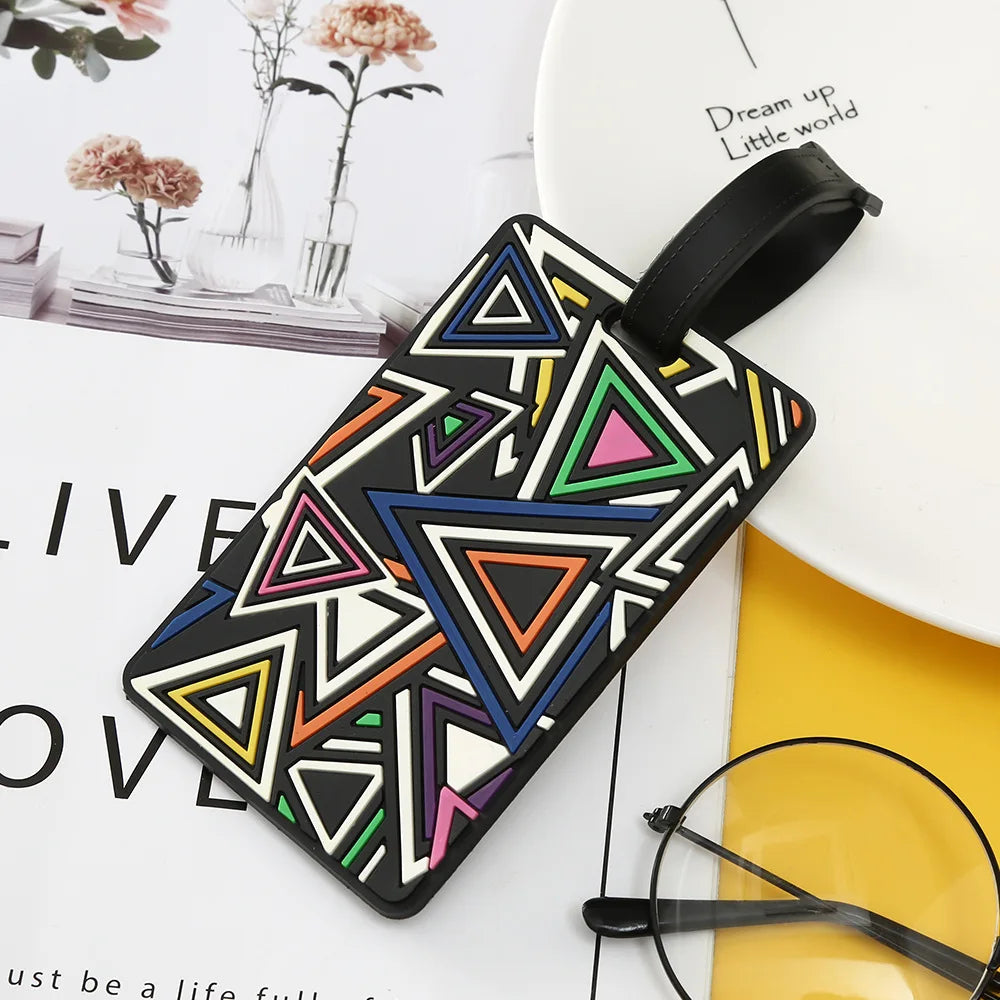 Geometric Soft Silicone Luggage Tags