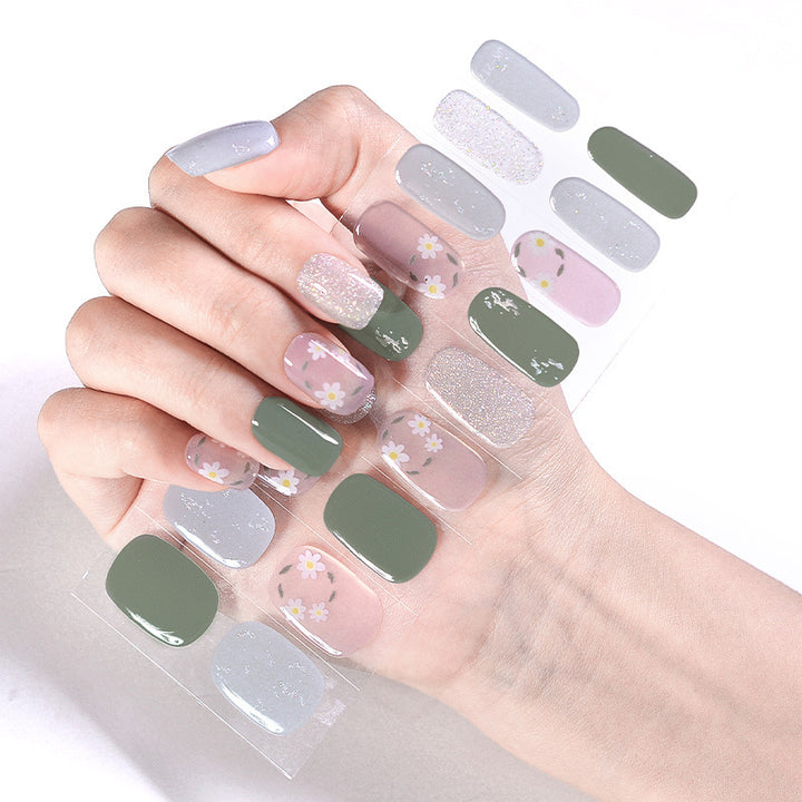 Internet Celebrity Semi-baked Gel Nail Sticker Waterproof And Durable 3d Paper Patch