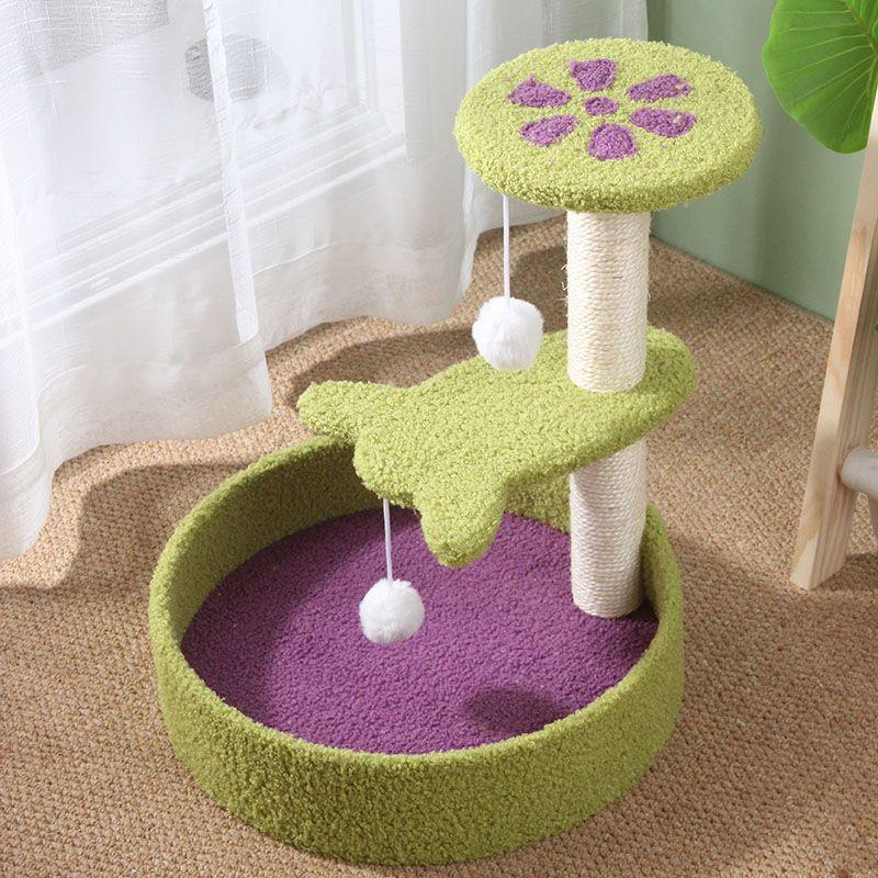 Deluxe Cat Scratcher & Climbing Tree with Wool Ball Toys