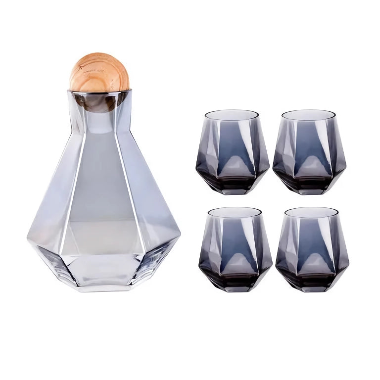 Elegant Glass Carafe Set with Wood Lid – Perfect for Every Occasion