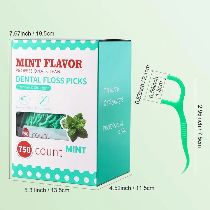 Mint Fresh Portable Dental Floss Sticks for Deep Interdental Cleaning