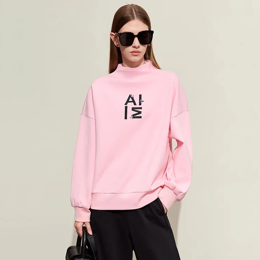 Minimalist Women's Embroidered Streetwear Hoodie