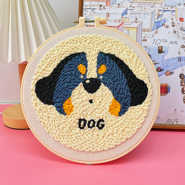 Punch Needle Embroidery Starter Kit with Dog Pattern