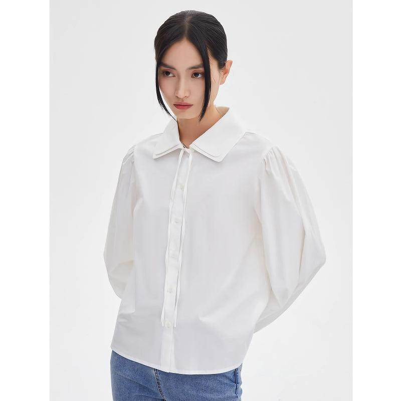 Spring Casual Bubble Sleeve Blouse for Women