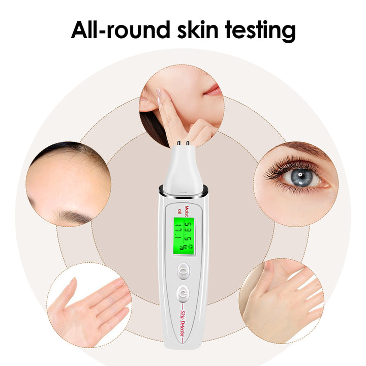 LCD Digital Skin Moisture and Oil Analyzer - Advanced Skin Tester for Face and Body