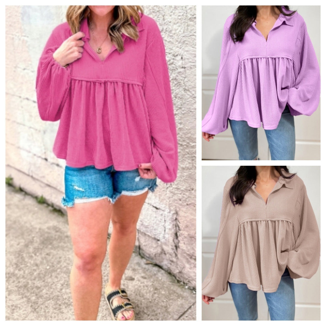 Women's Pleated Loose Shirt Top