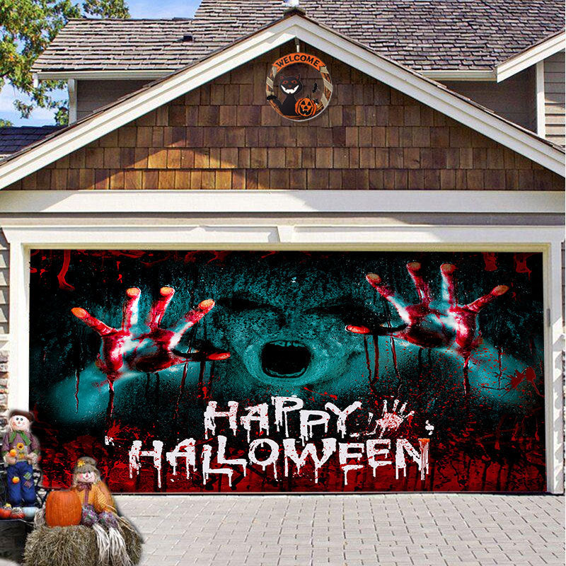 Halloween Party Decorative Hanging Cloth Garage Door Background Fabric