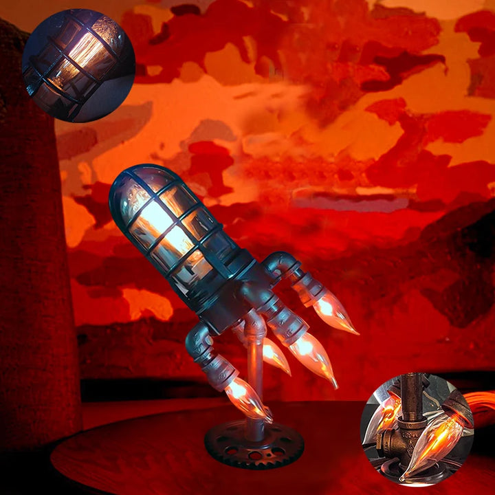 Retro Steampunk Rocket LED Night Light