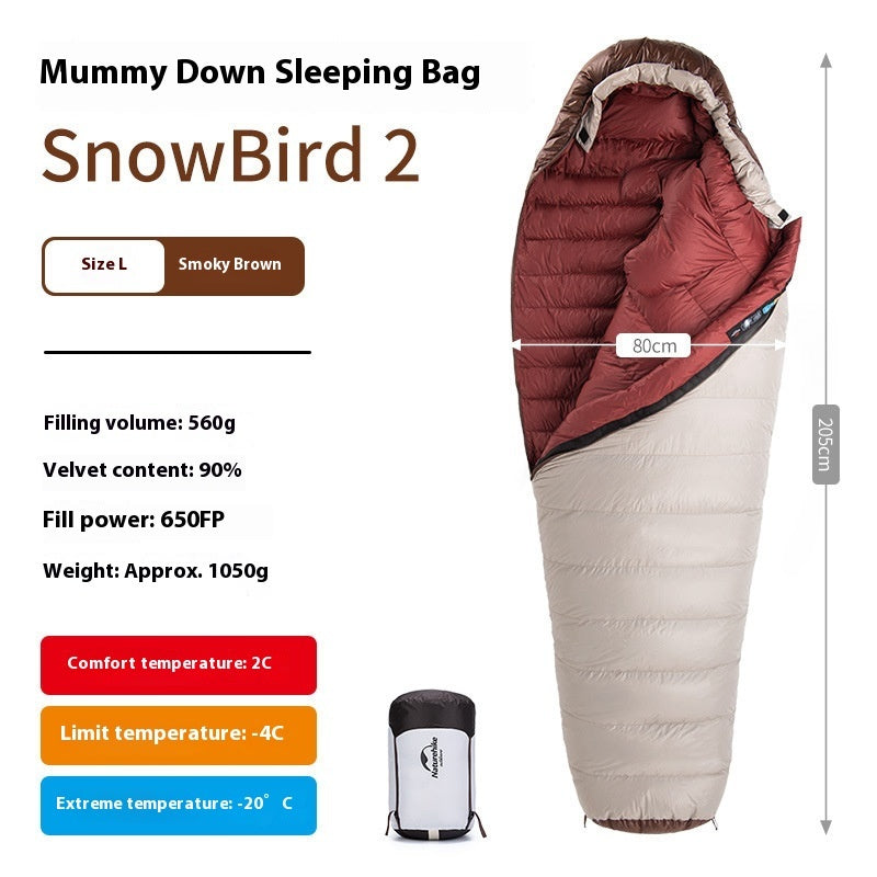 High Down Feather Comfortable Warm Sleeping Bag