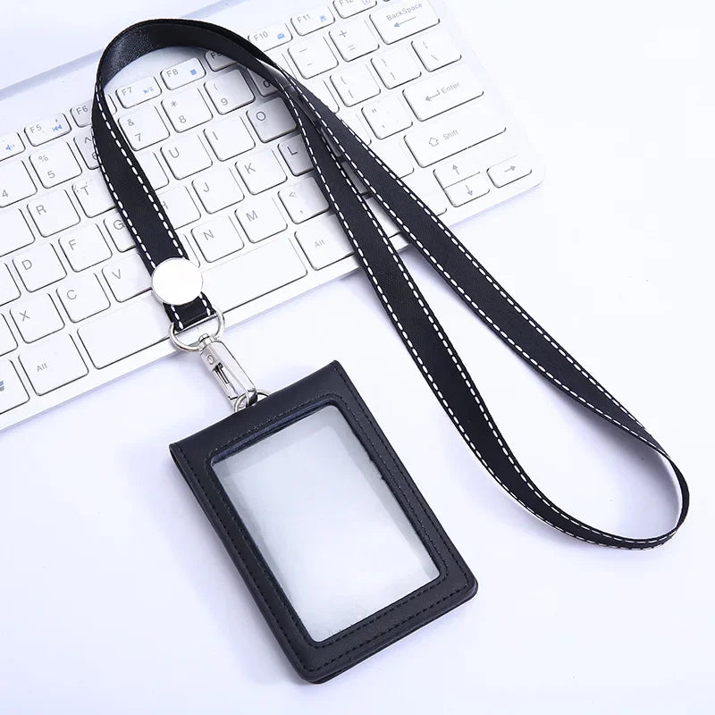 Leather ID Holder with Neck Strap