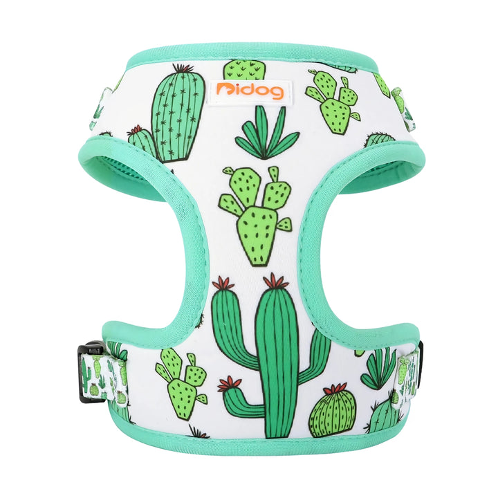 Cactus Print Mesh Nylon Dog Harness Vest – Soft & Padded for Small to Medium Pets