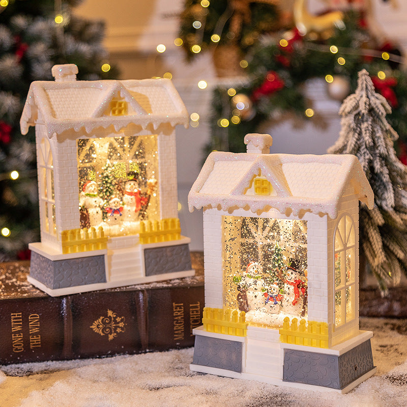 Christmas Decorations Music Box House Small Night Lamp Ornaments