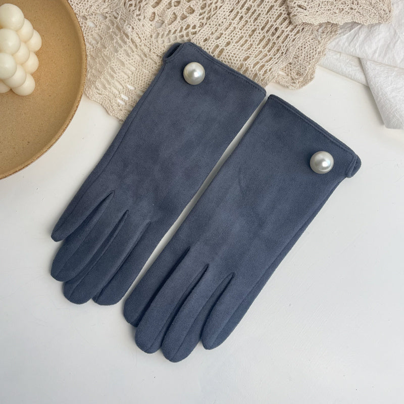 Warm, Padded And Thickened Cycling Split-finger Gloves For Women