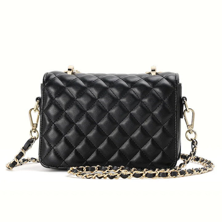 Stylish One Shoulder Crossbody Bag with Diamond Grid Design