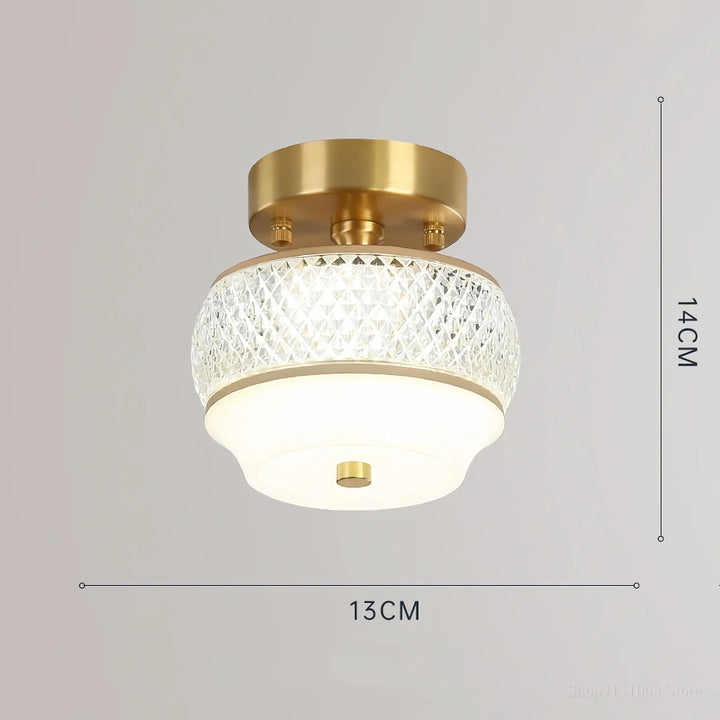 Modern LED Ceiling Light - Copper Lamp for Porch, Living Room, and Balcony