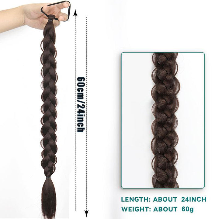 24-Inch Synthetic Braided Ponytail Hair Extension