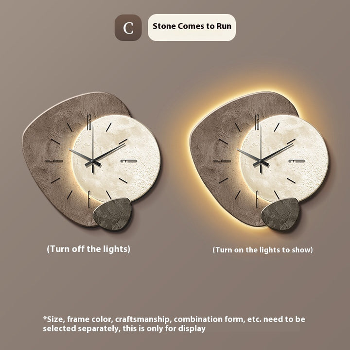 Stone Brings Luck Restaurant Clock Wall Clock Modern Simple