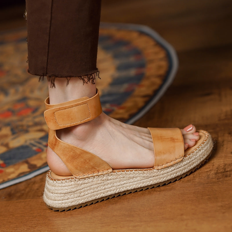 Chic Leather Platform Sandals