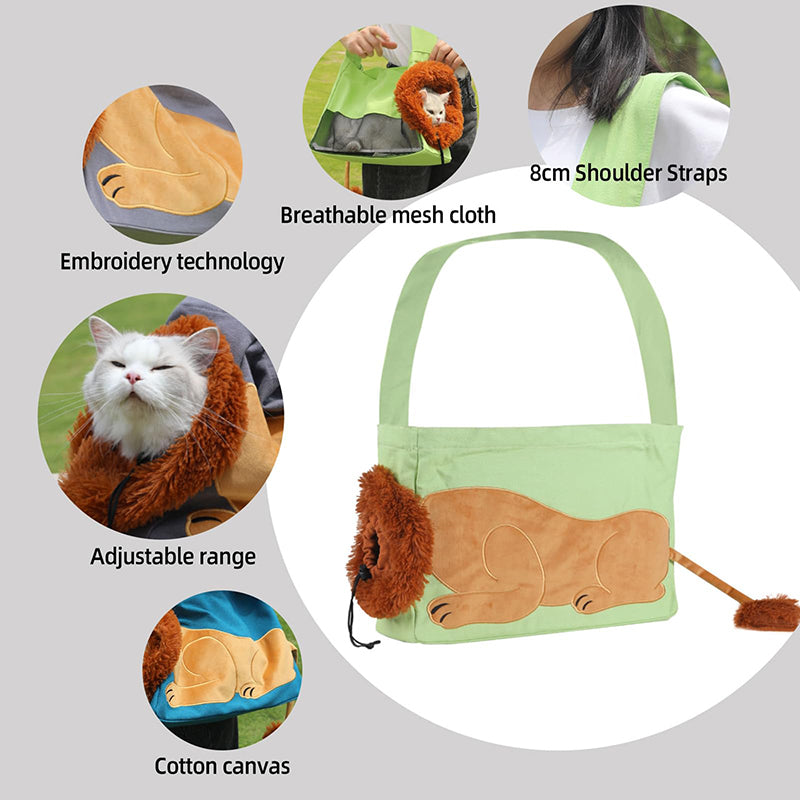 Adorable Lion Shaped Pet Carrier Bag for Small Dogs and Cats