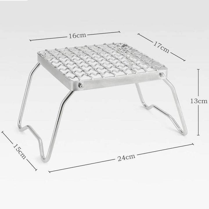 Folding Portable Stainless Steel Campfire Grill Stand