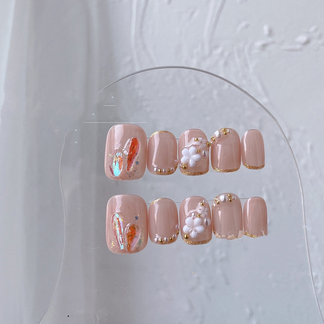 Pearl Floret Removable Nail Patch