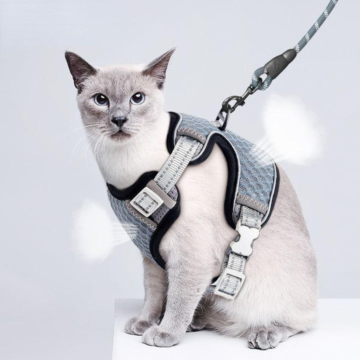 Adjustable Reflective Cat Harness and Leash Set