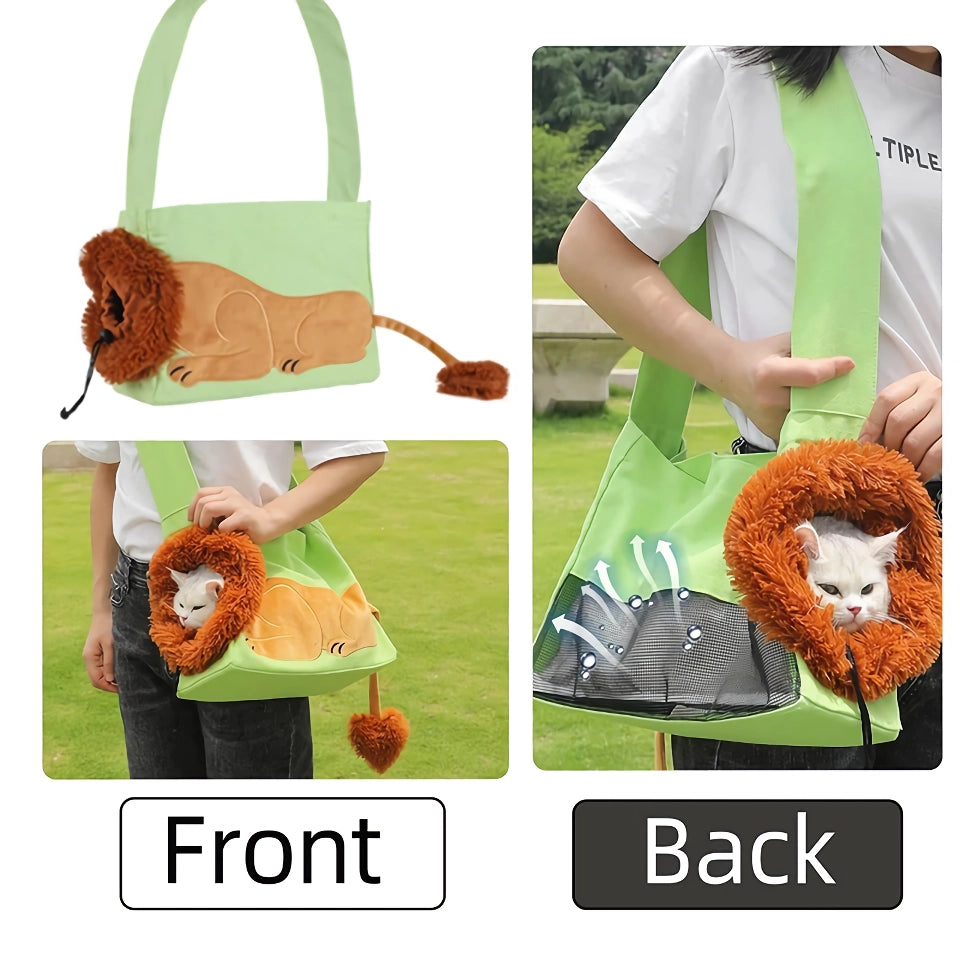 Adorable Lion Shaped Pet Carrier Bag for Small Dogs and Cats