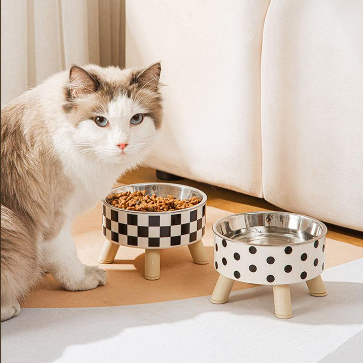 Raised Cat Feeder Bowl with Anti-Choking Design