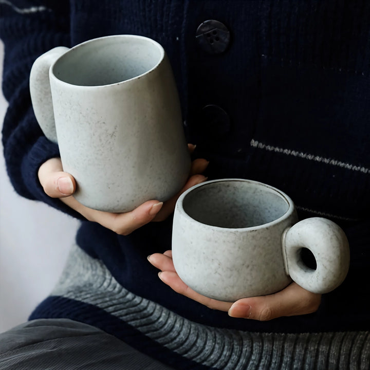 Handcrafted Stoneware Retro Coffee Mug