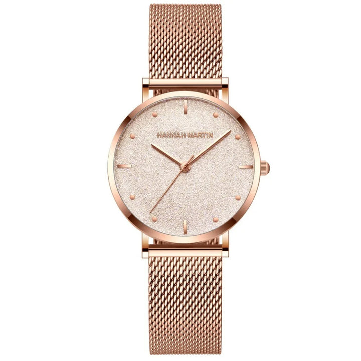 36mm Rose Gold Minimalist Women's Quartz Watch with Waterproof Design