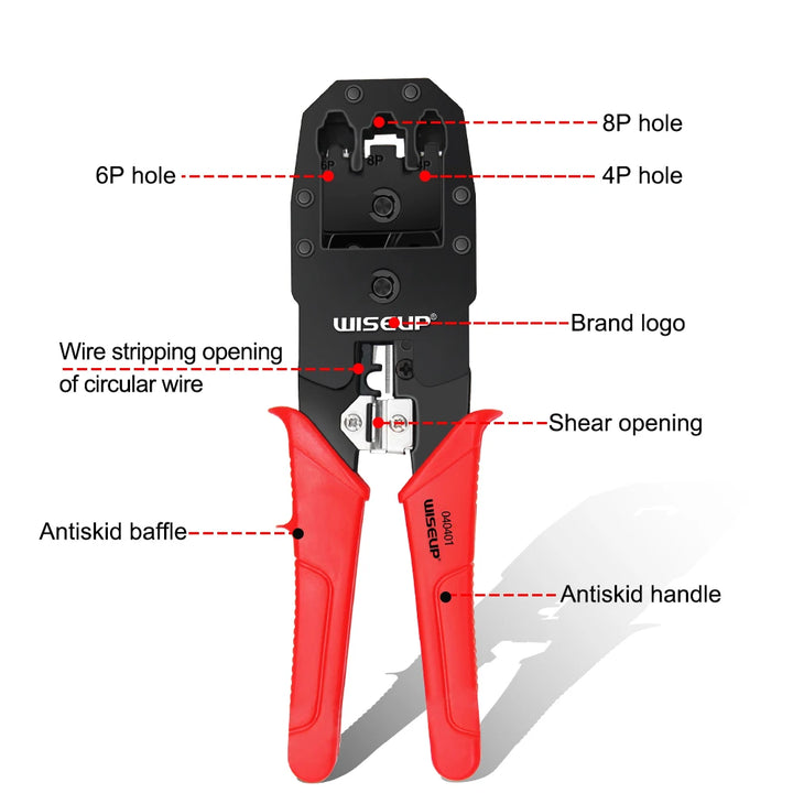 Professional Network Cable Stripping Crimping Pliers with RJ45 UTP LAN Cable Tester