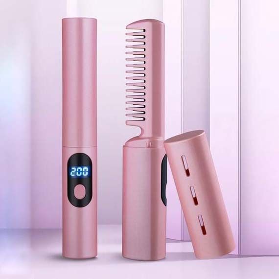 Wireless USB Portable Hair Straightener Curly Hair Comb