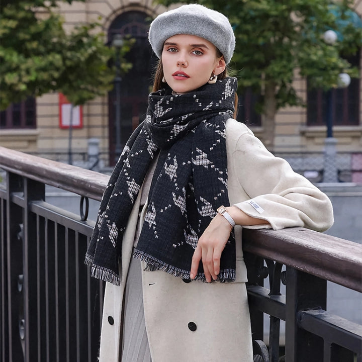 Houndstooth Imitation Cashmere Scarf Shawl Wrap