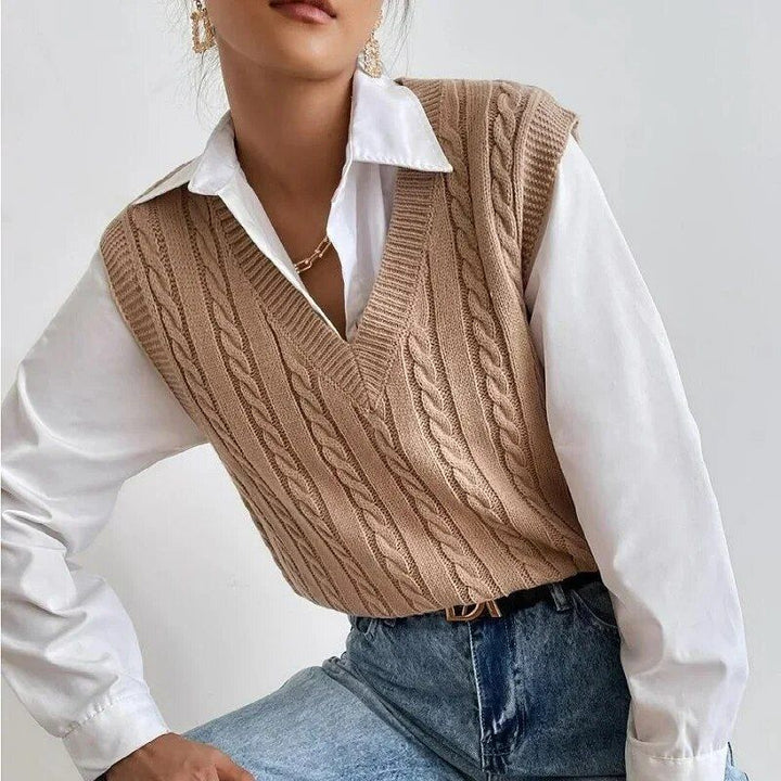 Chic Autumn & Winter Sleeveless Knit Sweater Vest for Women