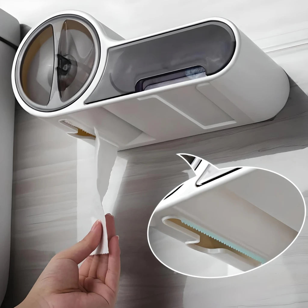 Multifunctional Waterproof Toilet Paper Holder with Storage