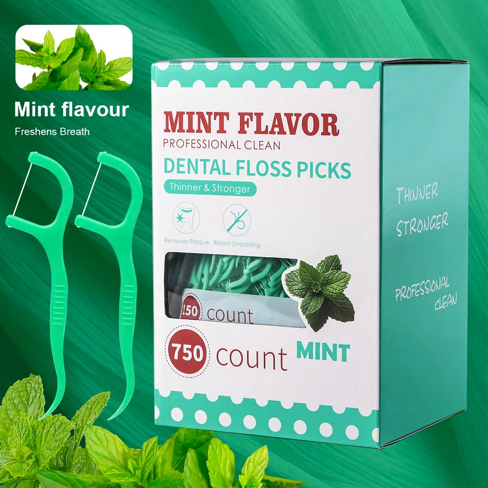 Mint Fresh Portable Dental Floss Sticks for Deep Interdental Cleaning