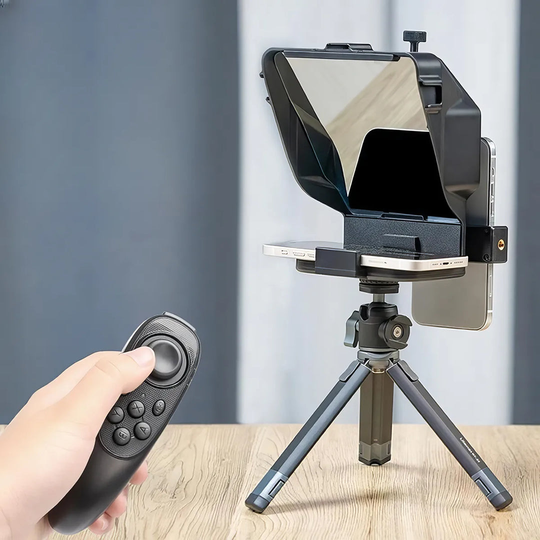 Portable Mini Teleprompter for Smartphone/DSLR Camera Video Recording