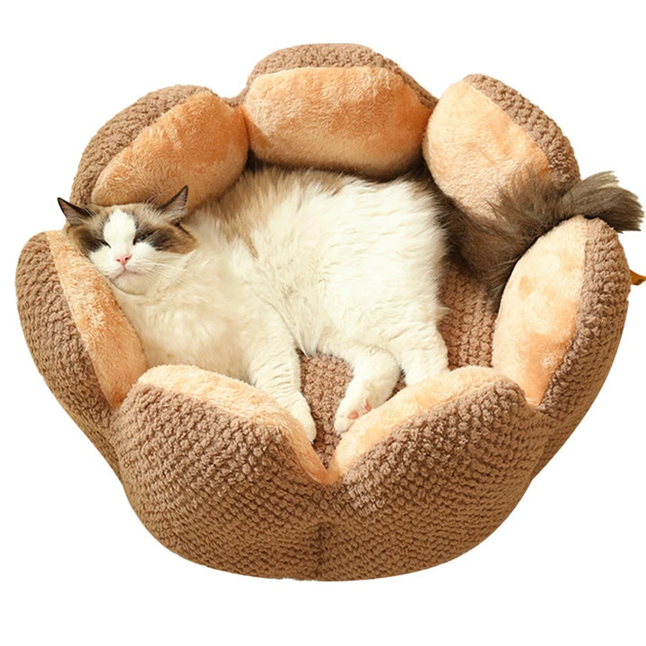 Pet Kennel Cactus Petal Shape Large Space Soft And Warm Sleeping Nest Cat And Dog Kennel Mat