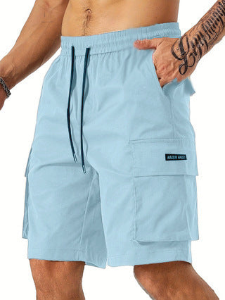 Drawstring Waist Men's Multi-pocket Workwear Shorts