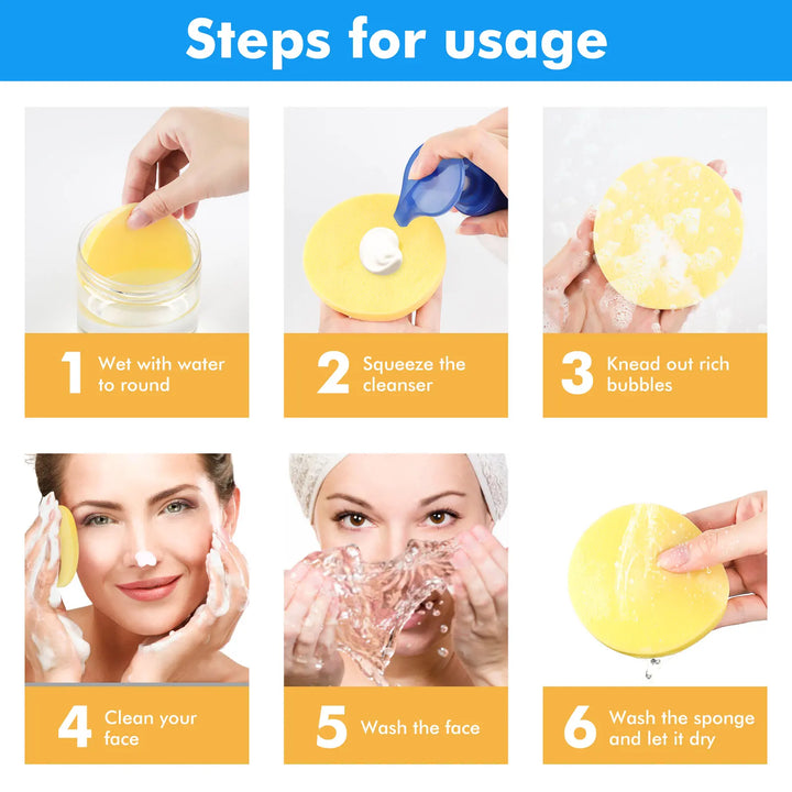 50pcs Compressed Facial Cleansing Sponges - Disposable Makeup Remover Sponges for Estheticians