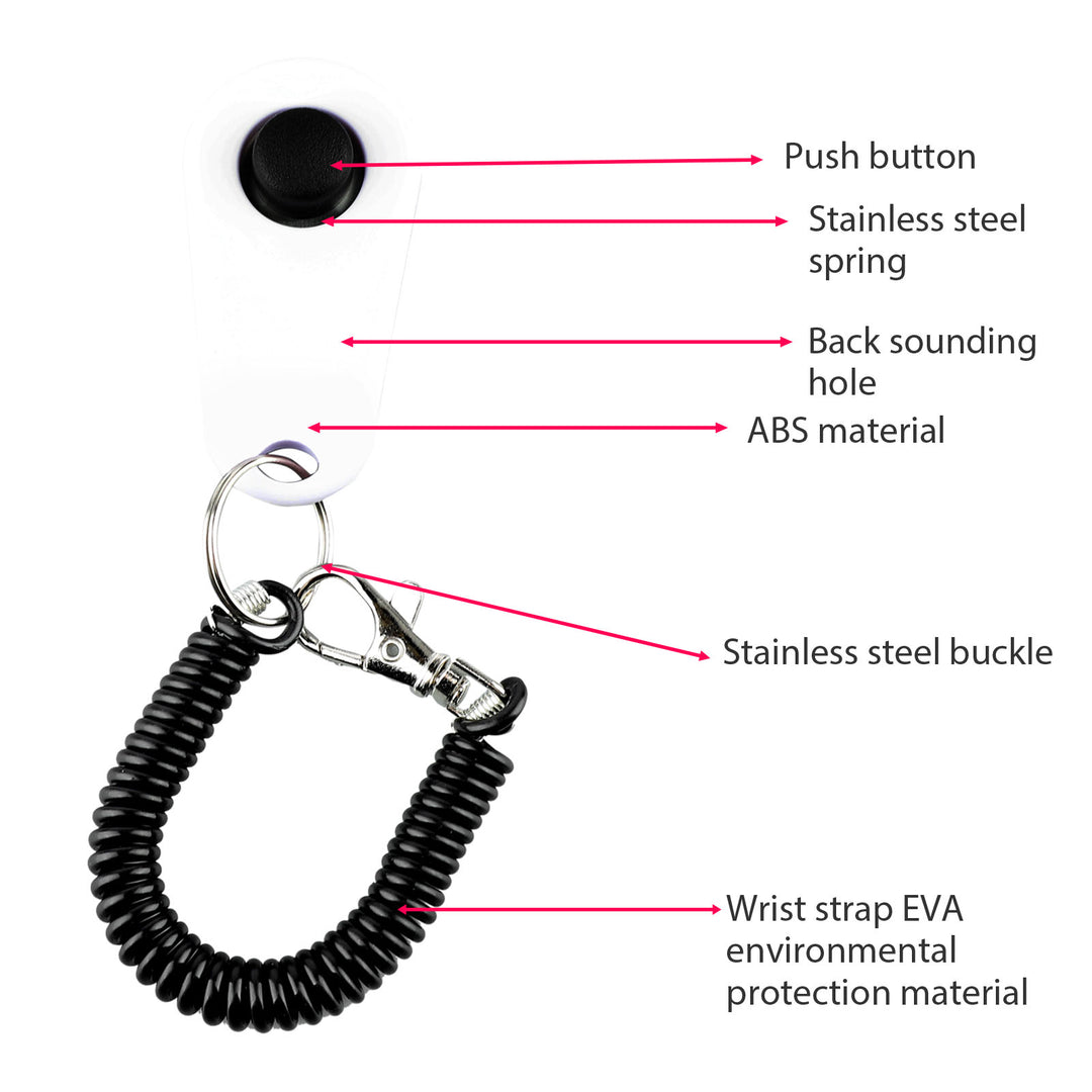 Adjustable Dog Training Clicker with Wrist Strap