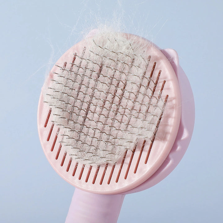 Self-Cleaning Cat and Dog Hair Brush with One-Click Fur Removal