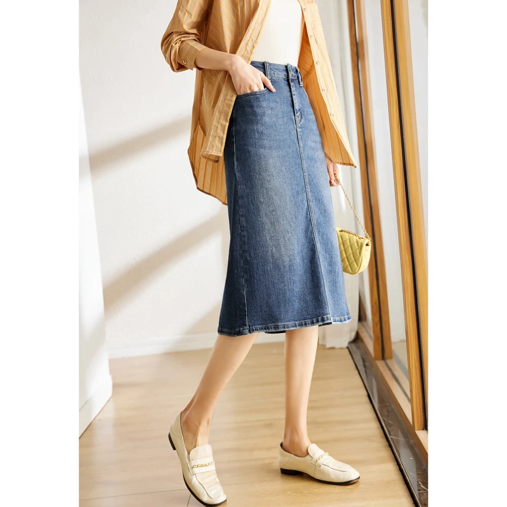 Korean Style Split Denim Skirt