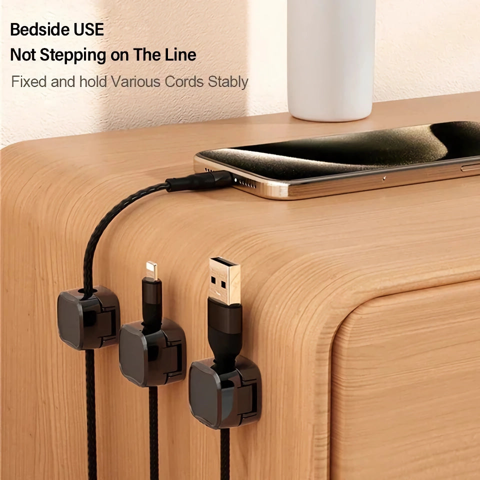 Magnetic Cable Clips Organizer - Adjustable Cord Holder with Strong Adhesive and Easy Cable Management
