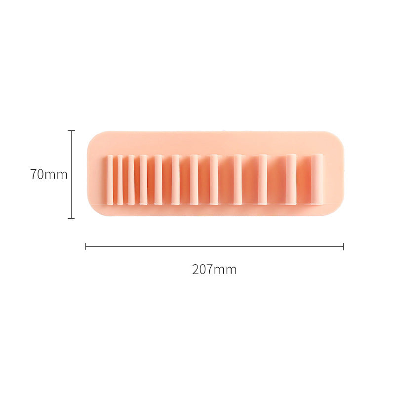 Wall-Mounted Silicone Makeup Brush Holder