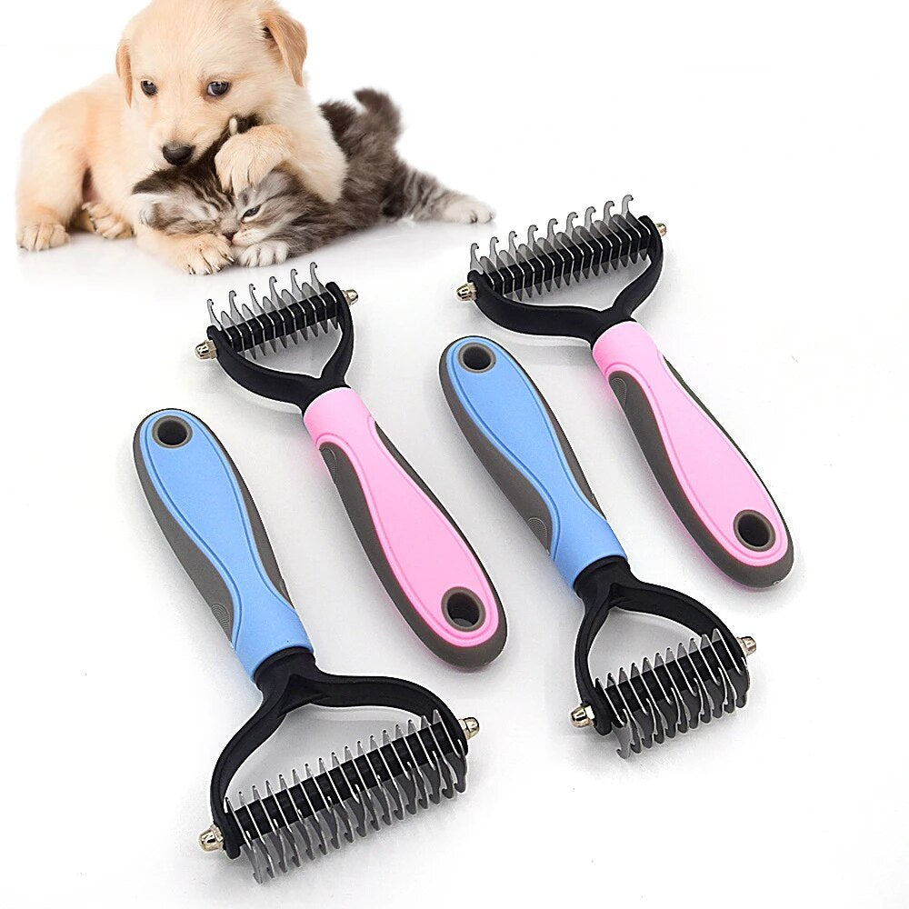 Premium Pet Deshedding Tool – Stainless Steel Dog & Cat Grooming Brush