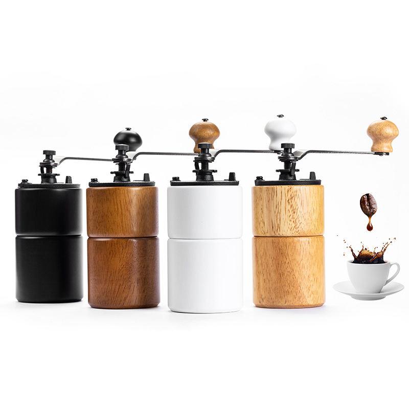 Portable Wooden Manual Coffee Grinder with Steel Conical Burr