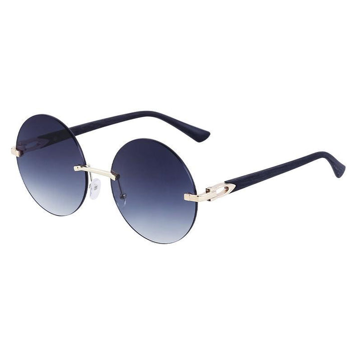 Trendy Gradient Rimless Round Sunglasses